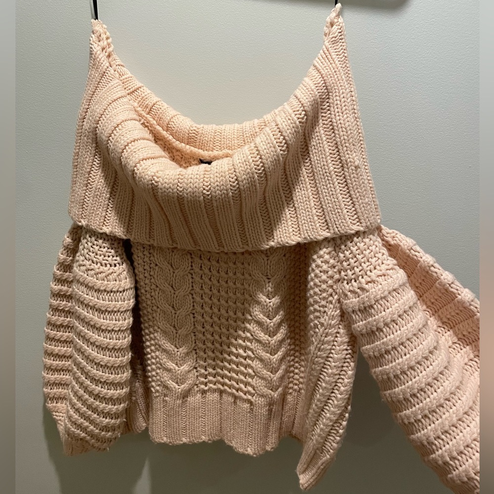 2/30 Off the shoulder, knit sweater crop